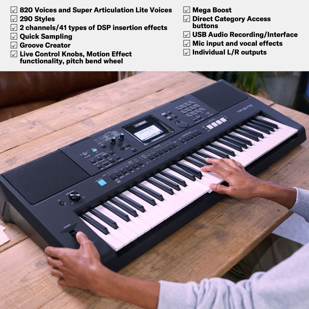 Yamaha PSR-E473 Portable Keyboard With 61 Keys Online price in India
