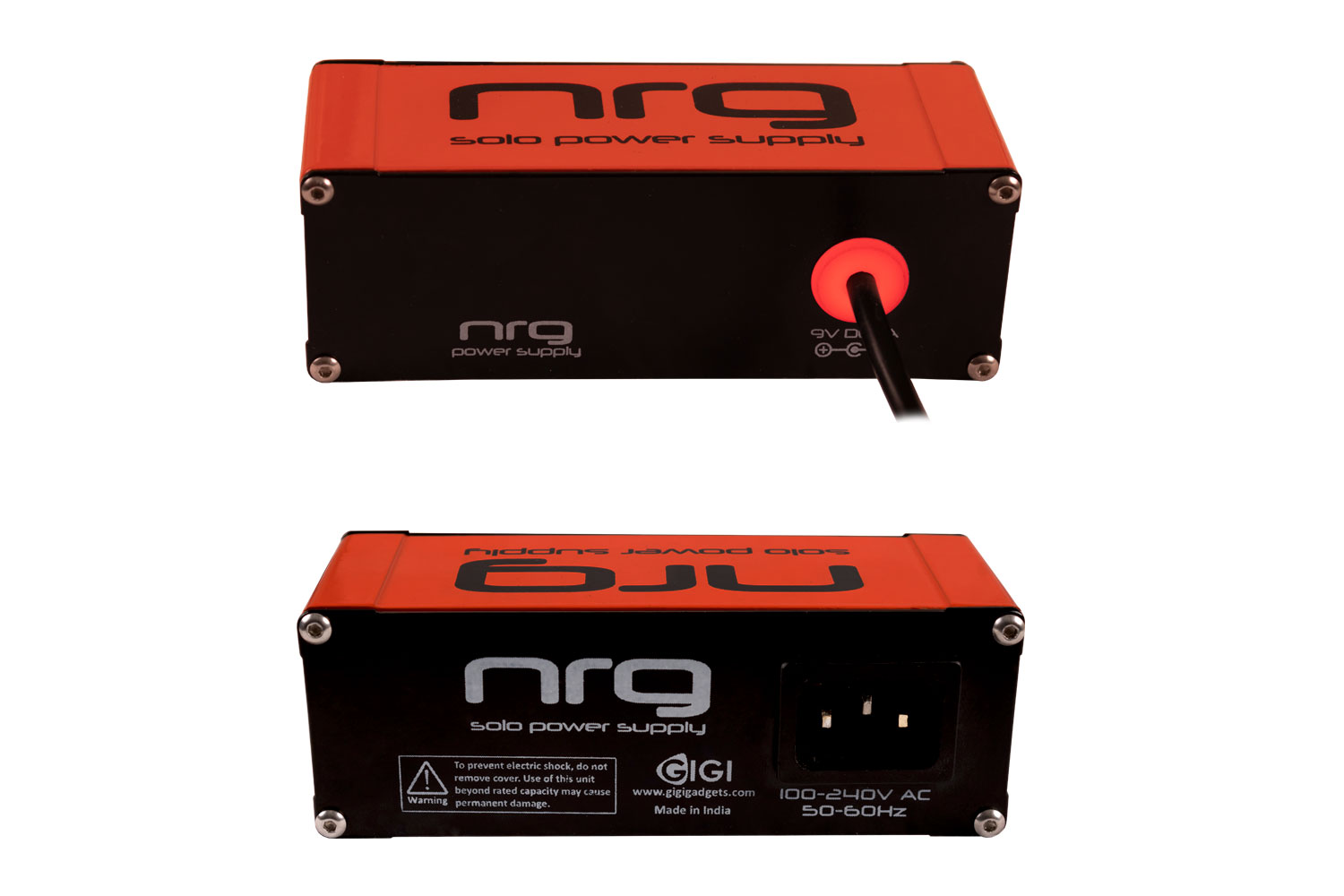 NRG Solo Power Supply 9volts 1amp Center -ve Brick Red