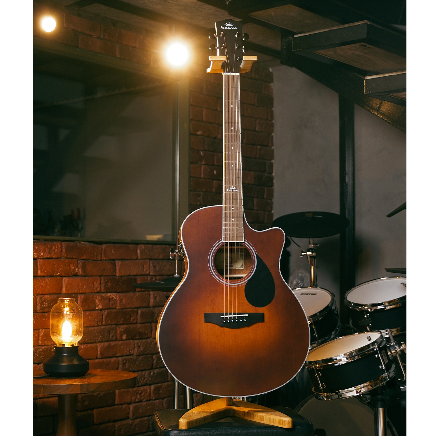 Kepma A1CE TRANS K10 Semi acoustic Guitar Crimson Satin online in India at johnsmusicin at the lowest price Online price in India