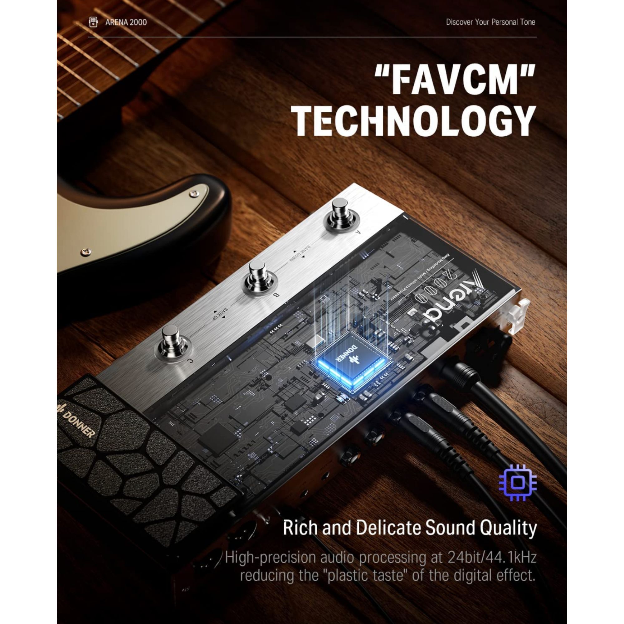 Donner Arena 2000 Multi-Effect Guitar Pedal AMP Modeling Multiple Effects Processor