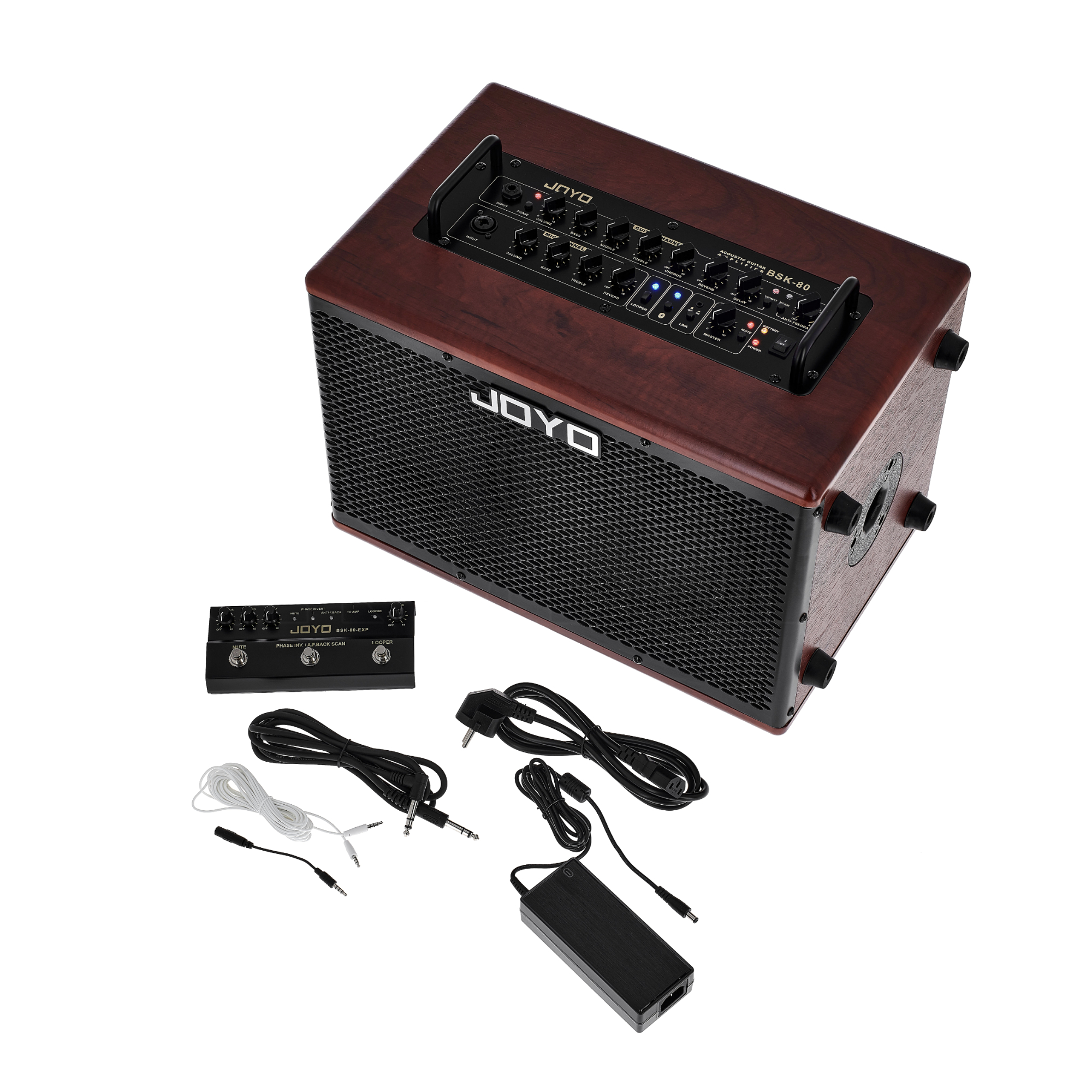 JOYO BSK80 80 Watt Battery Powered 2 Channel Amp Bluetooth Acoustic Guitar Amplifier online in India at johnsmusicin at the lowest price Online price in India