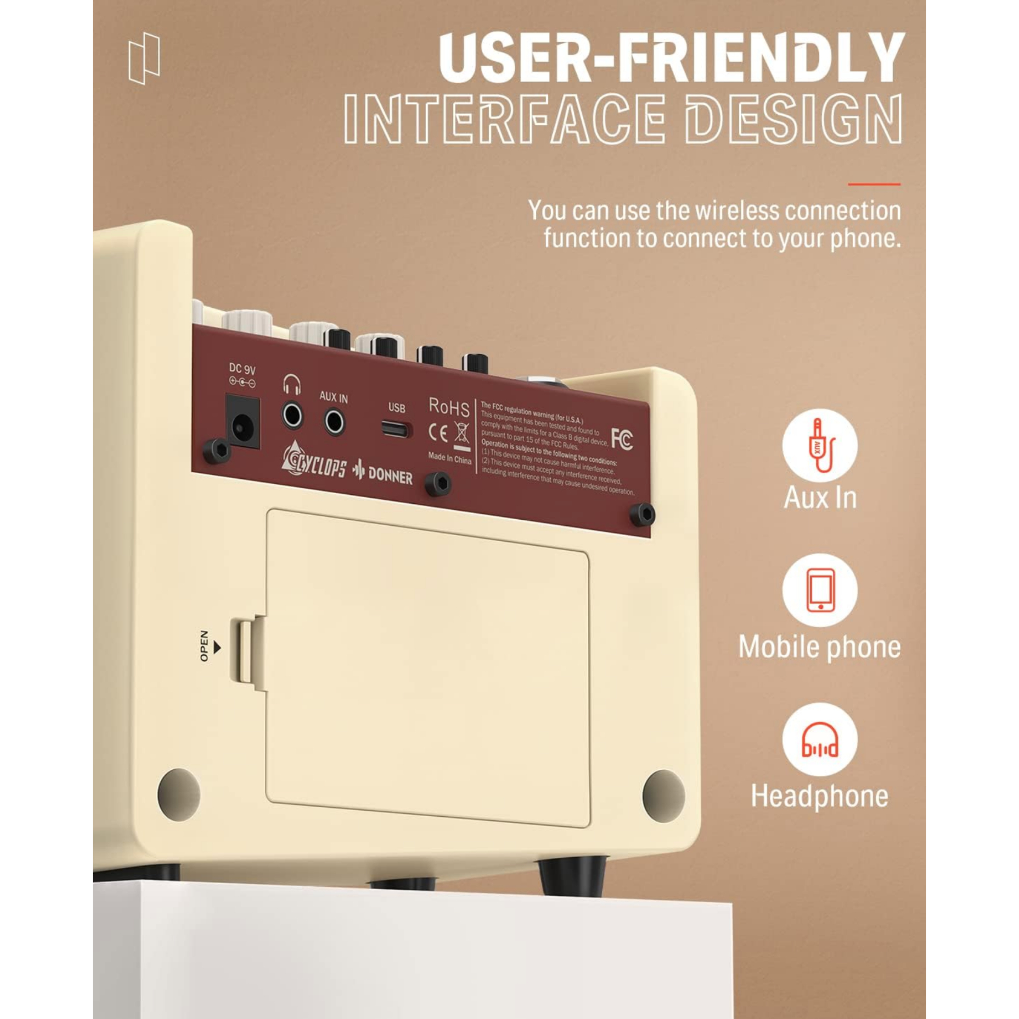 Donner Cyclops Mini Guitar Amp Digital 5W Wireless Electric Guitar Amplifier online in India at johnsmusicin at the lowest price Online price in India