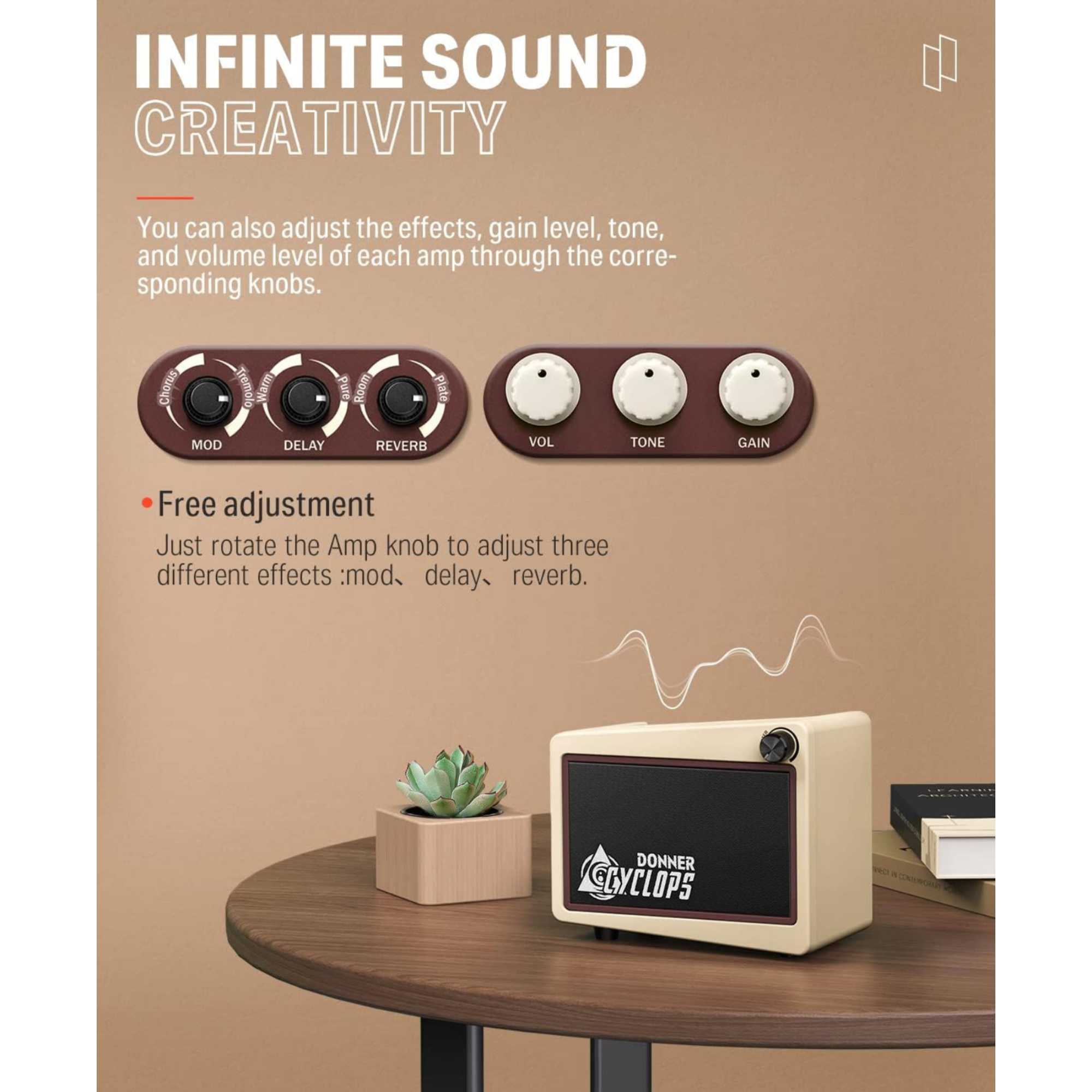 Donner Cyclops Mini Guitar Amp Digital 5W Wireless Electric Guitar Amplifier online in India at johnsmusicin at the lowest price Online price in India