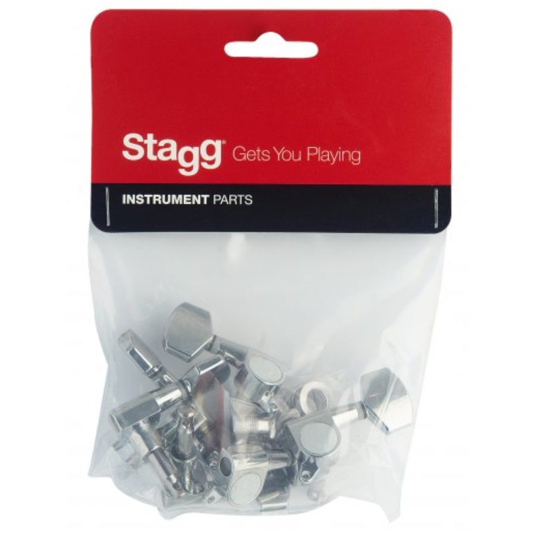 STAGG SP-MHWS-CH 33 ACEL DIECAST MACHINE HEADS SET CHROME Online price in India