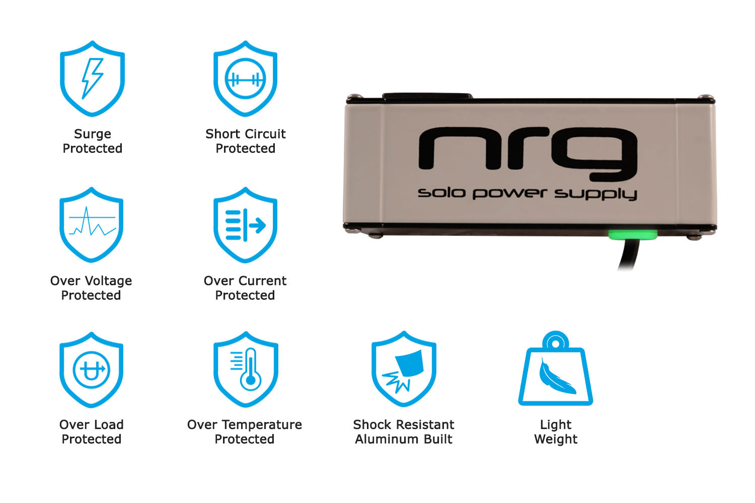 NRG Solo Power Supply 12volts 15amp Center ve Silver