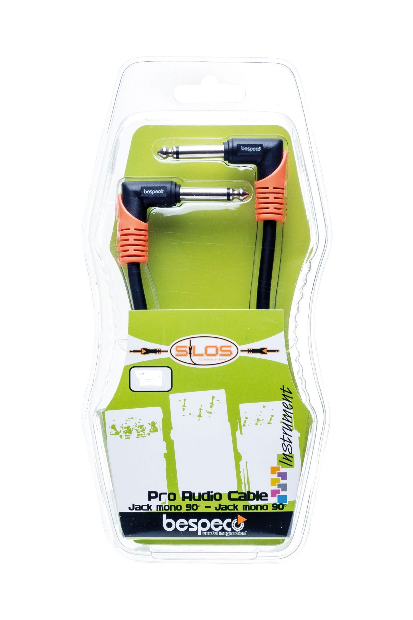 Bespeco SLPP030 Patch Cable - 90 degree Angled ends - 03 Mtrs