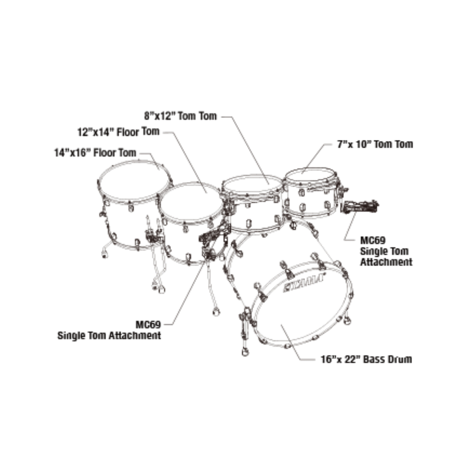 Tama Starclassic WalnutBirch 6 piece Drum Kit WBSS52RZS MBR