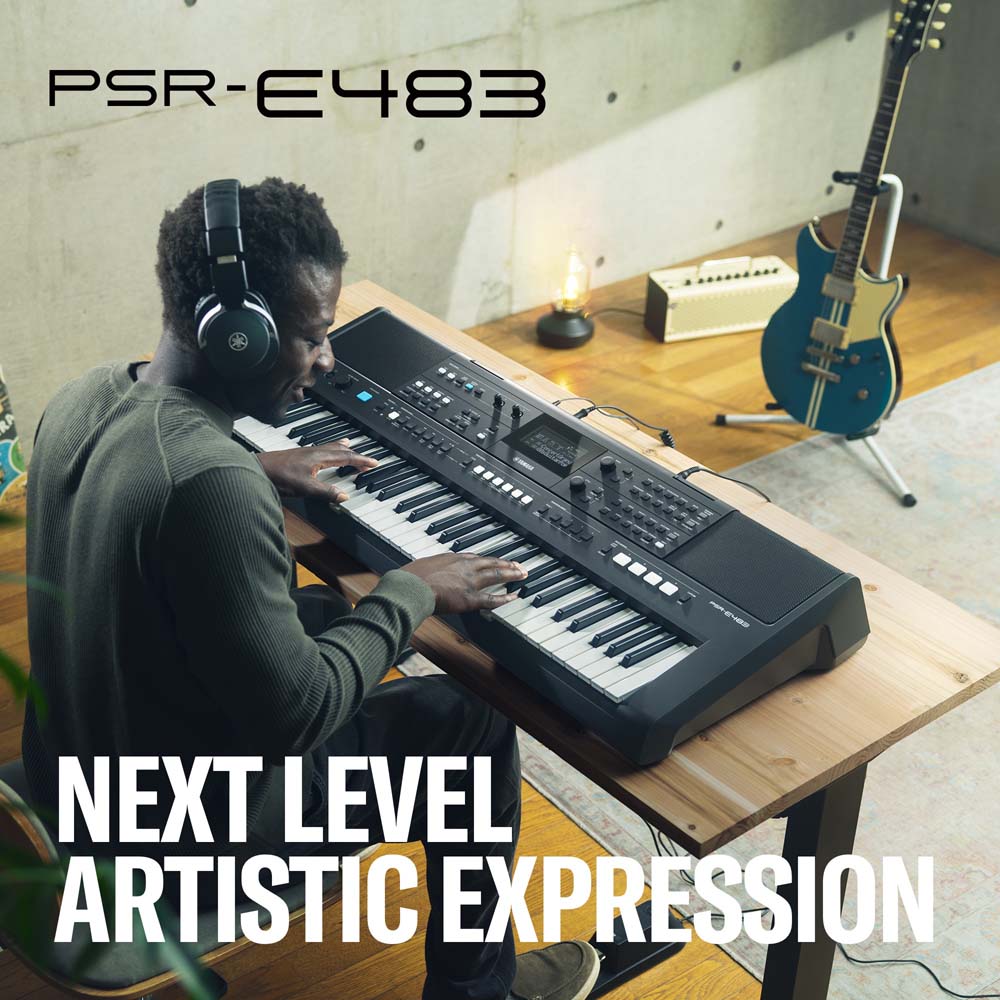 Yamaha PSRE483 Portable Keyboard online in India at johnsmusicin at the lowest price Online price in India