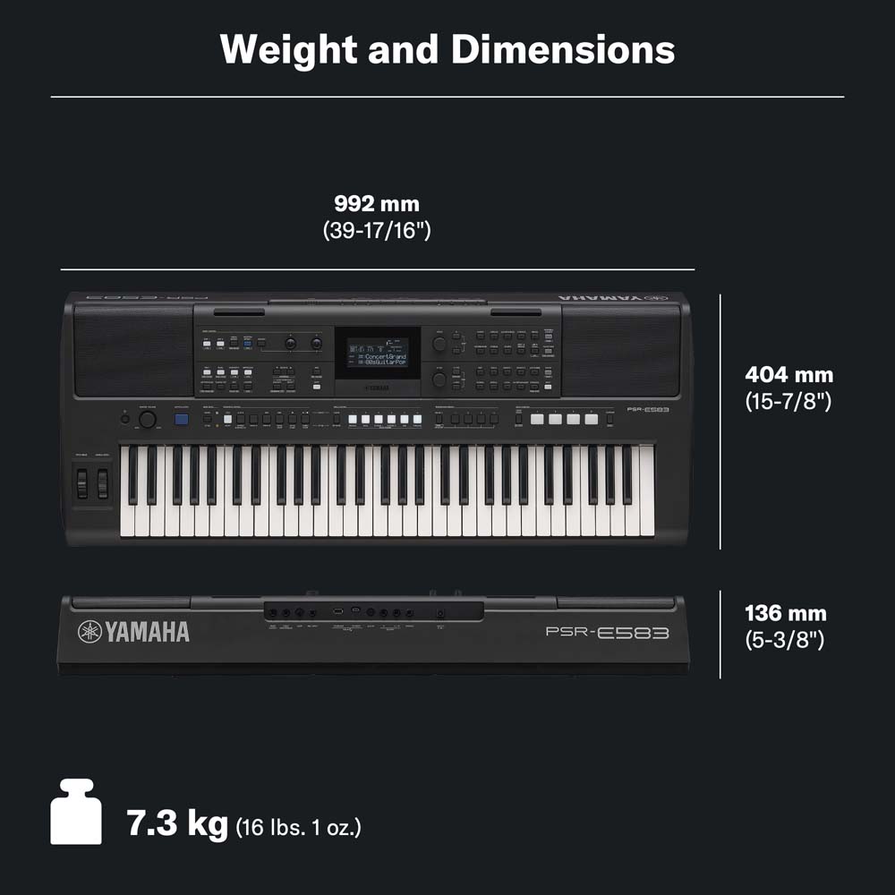 Yamaha PSR-E583 Portable Keyboard online in India at johnsmusicin at the lowest price Online price in India