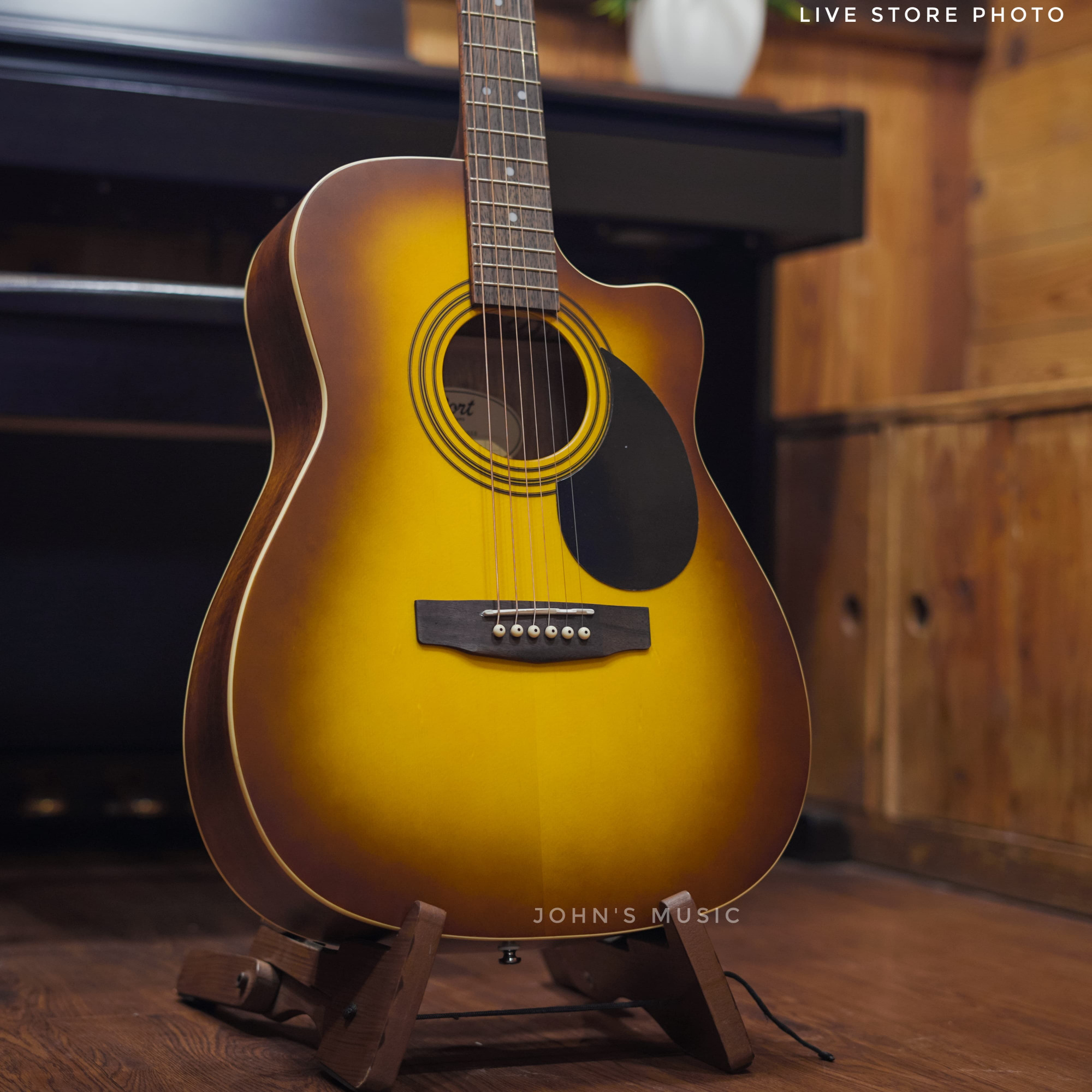 Cort AF500C Standard Series Open Pore Cutaway Acoustic Guitar Online price in India