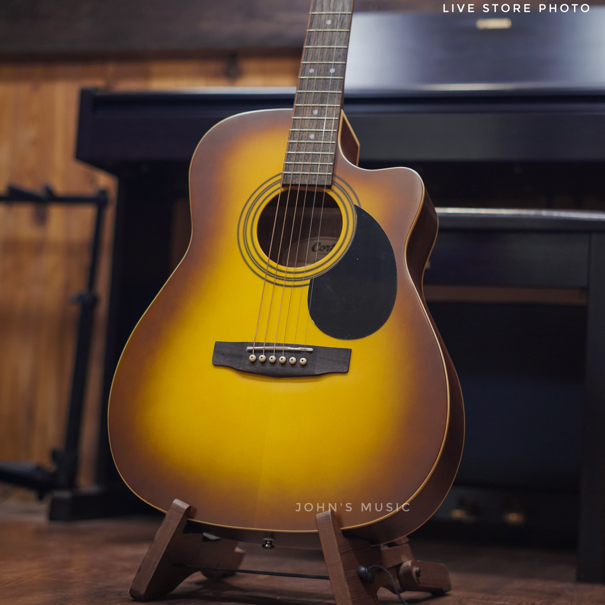 Cort AF500C Standard Series Open Pore Cutaway Acoustic Guitar Online price in India