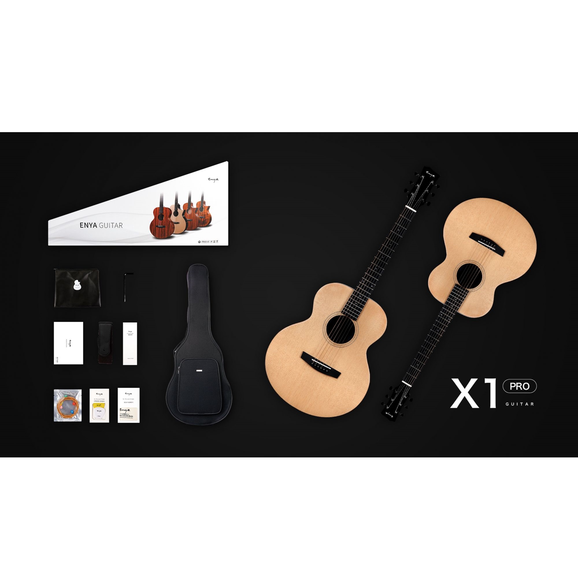 Enya EM-X1 PRO SP1 EQ 36TransAcoustic Guitar Natural Matt Finish