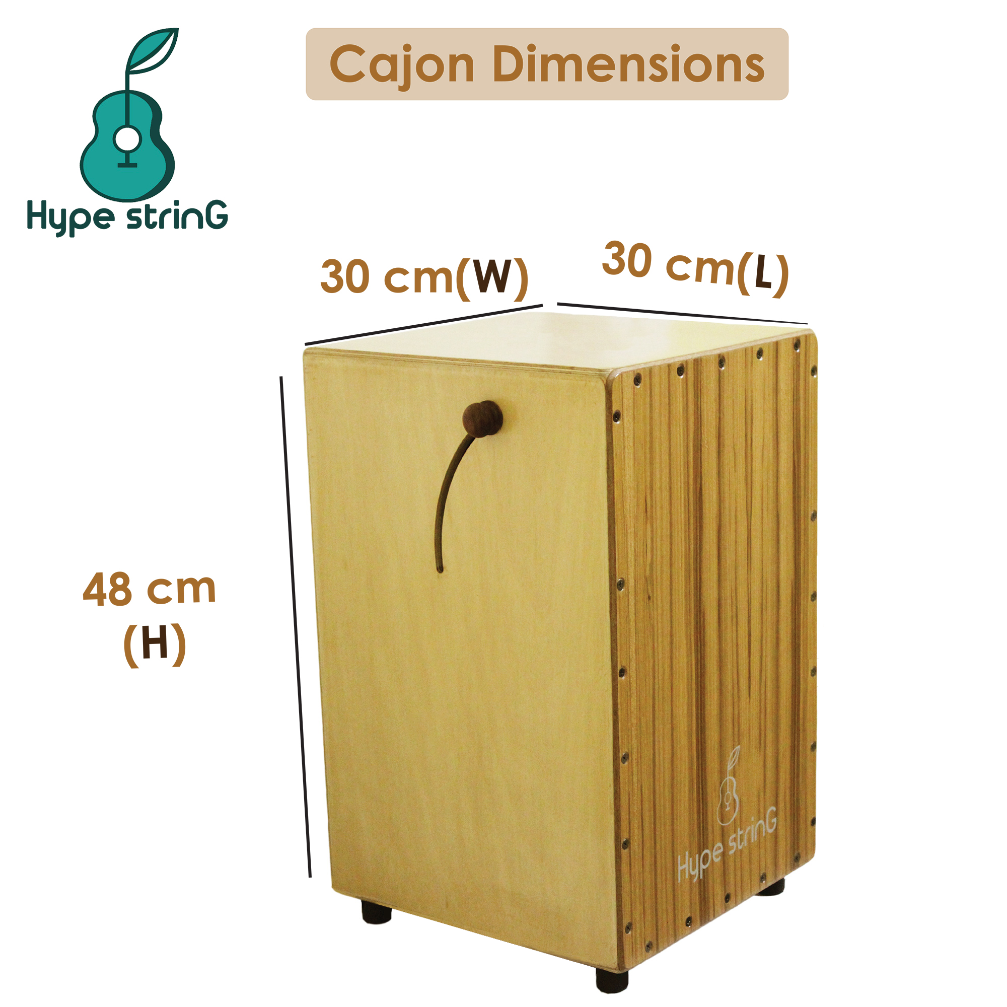 Hype String Cajon Birch Wood Adjustable Snare CB500AS