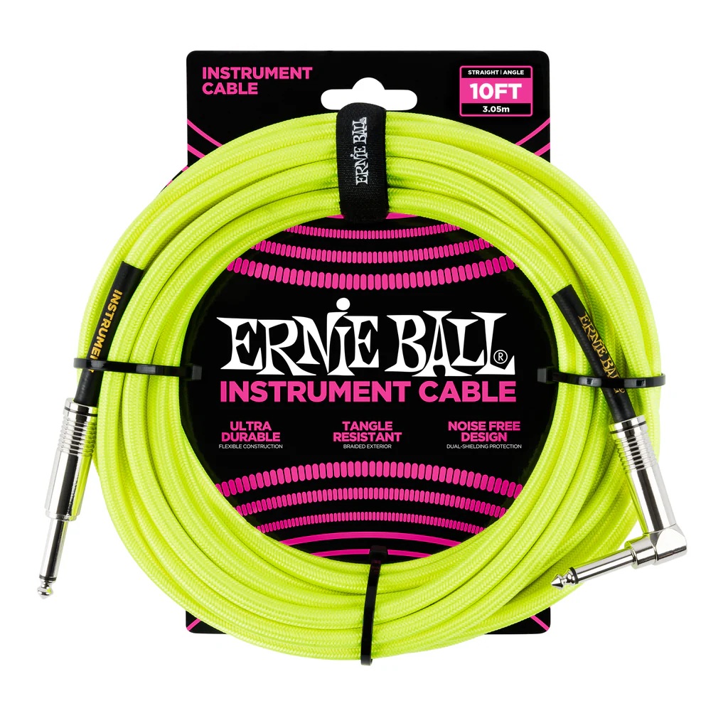 Ernie Ball 10 Braided Straight to RA Instrument Cable online in India at johnsmusicin at the lowest price Online price in India