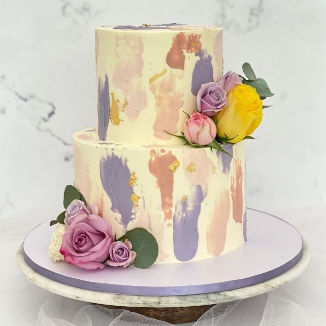Floral abstract design cake