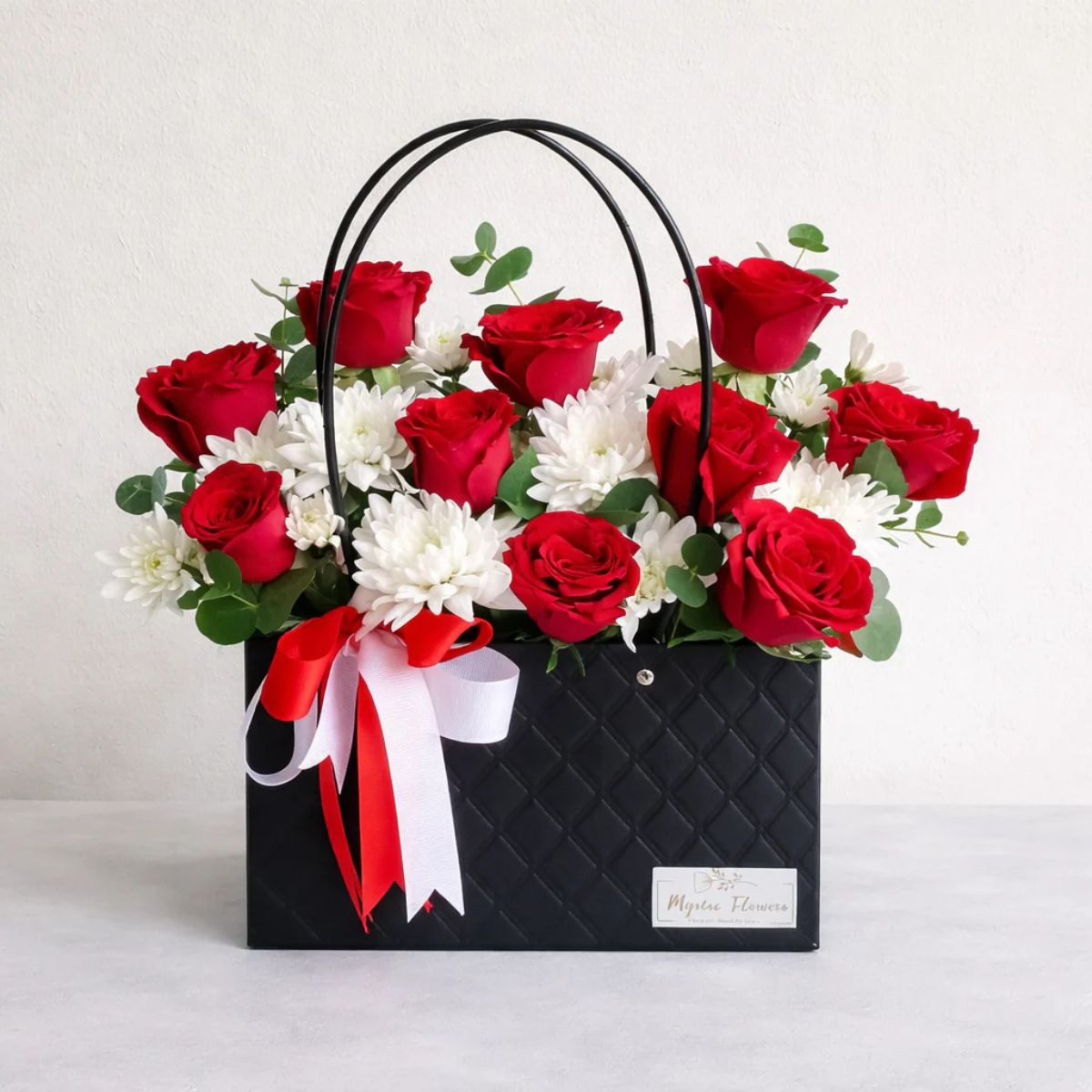 Red and White Floral Bag