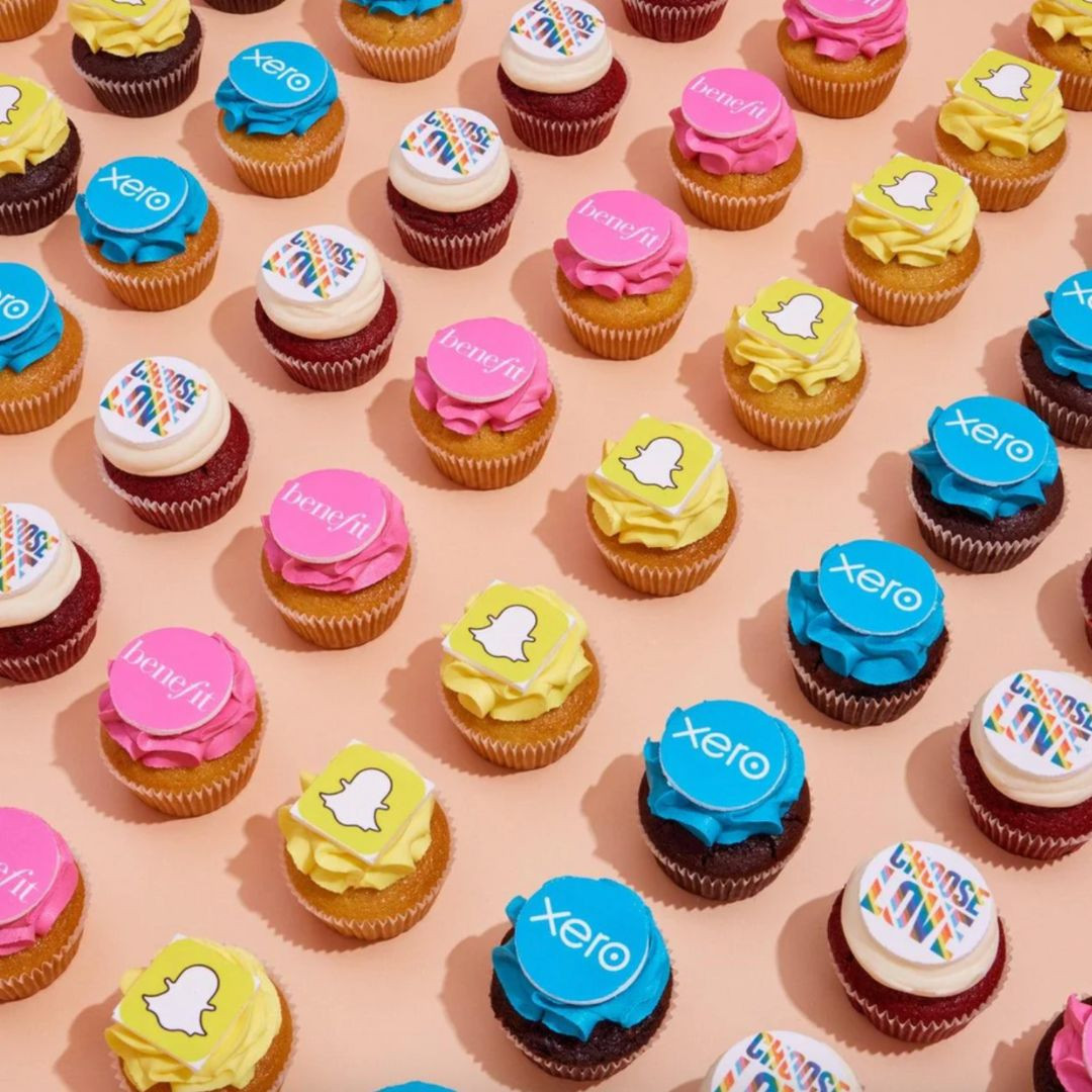 CORPORATE CUPCAKES WITH LOGOS