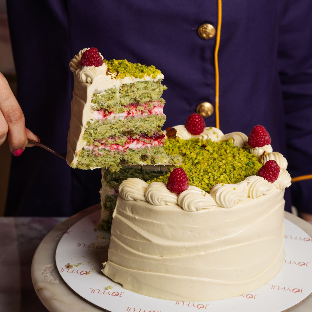 Pistachio Raspberry Cake