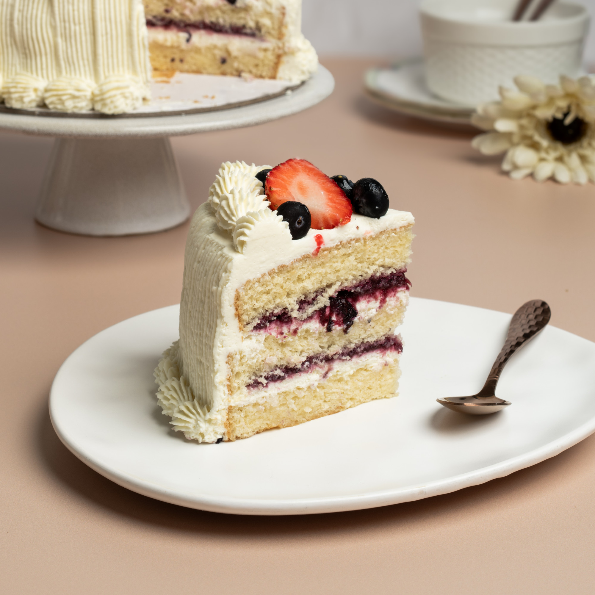 Mixed Berry Cake  Eggless 