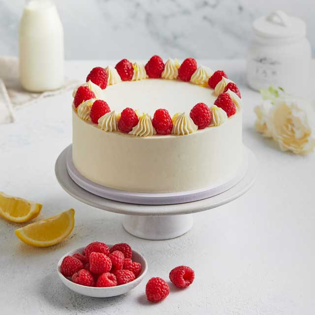 Lemon Raspberry Cake  Eggless 