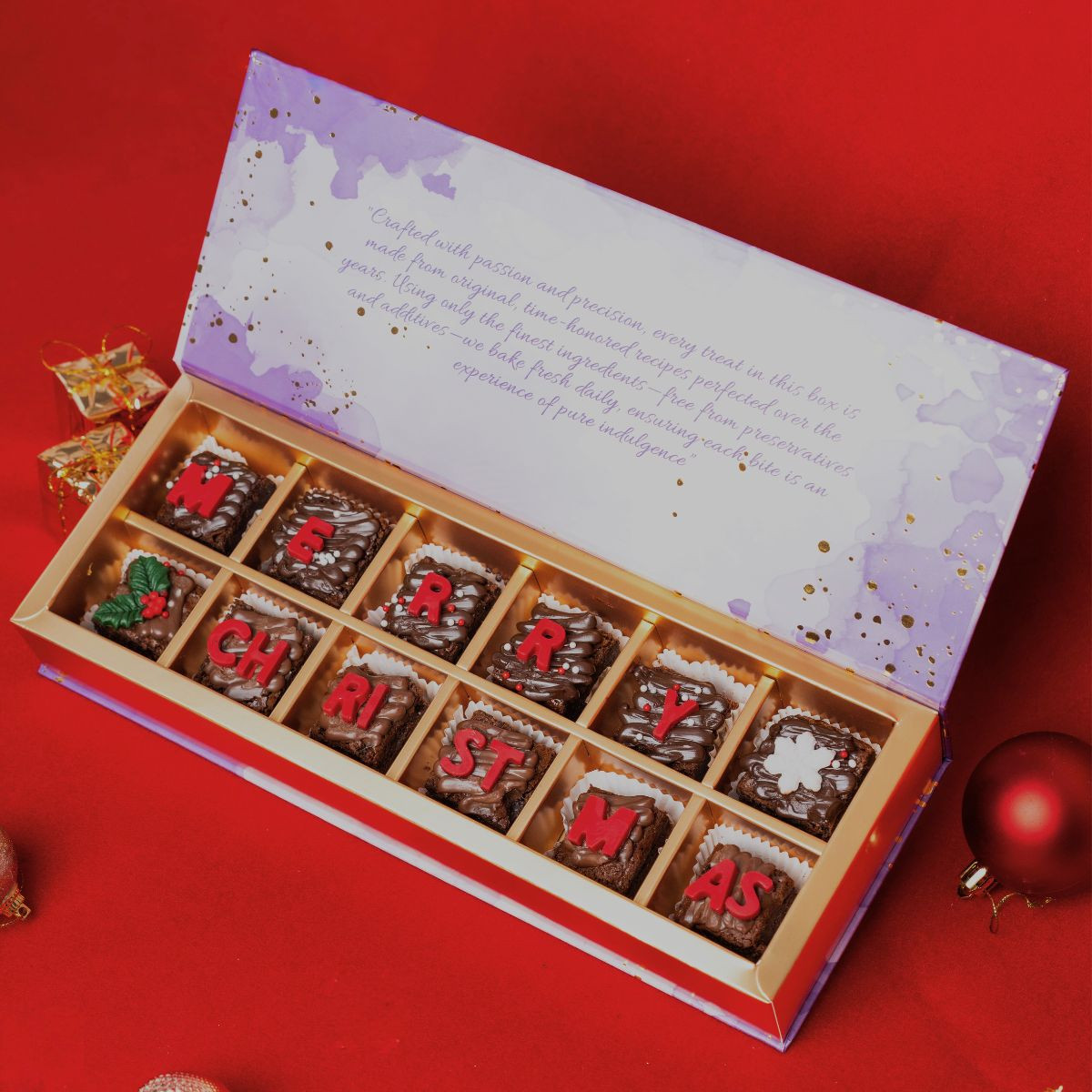 Merry Christmas Brownie Gift Box