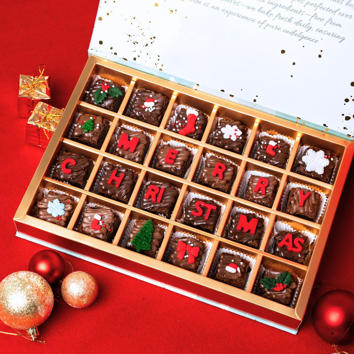 Merry Christmas Brownie Gift Box