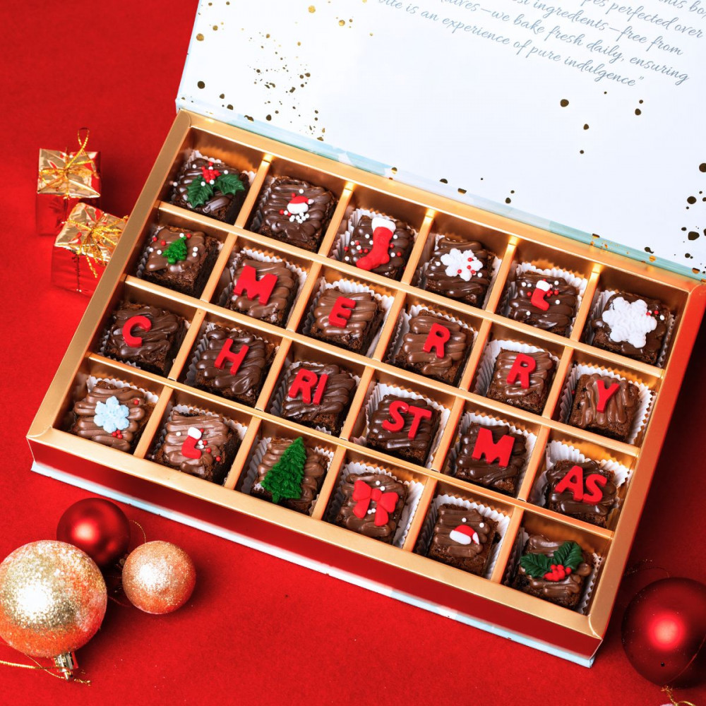 Image of Merry Christmas Brownie Gift Box