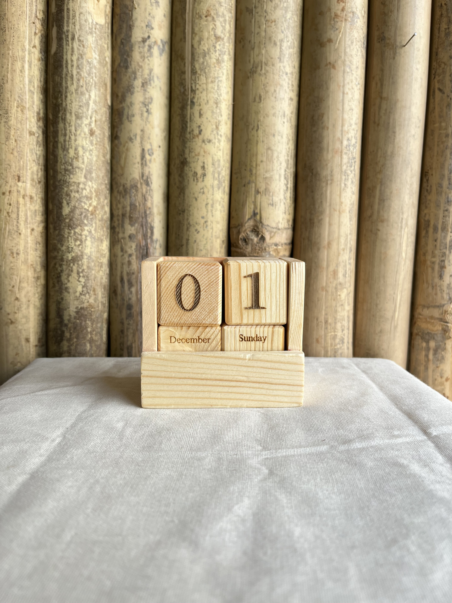 Wooden Cube Perpetual Calendar