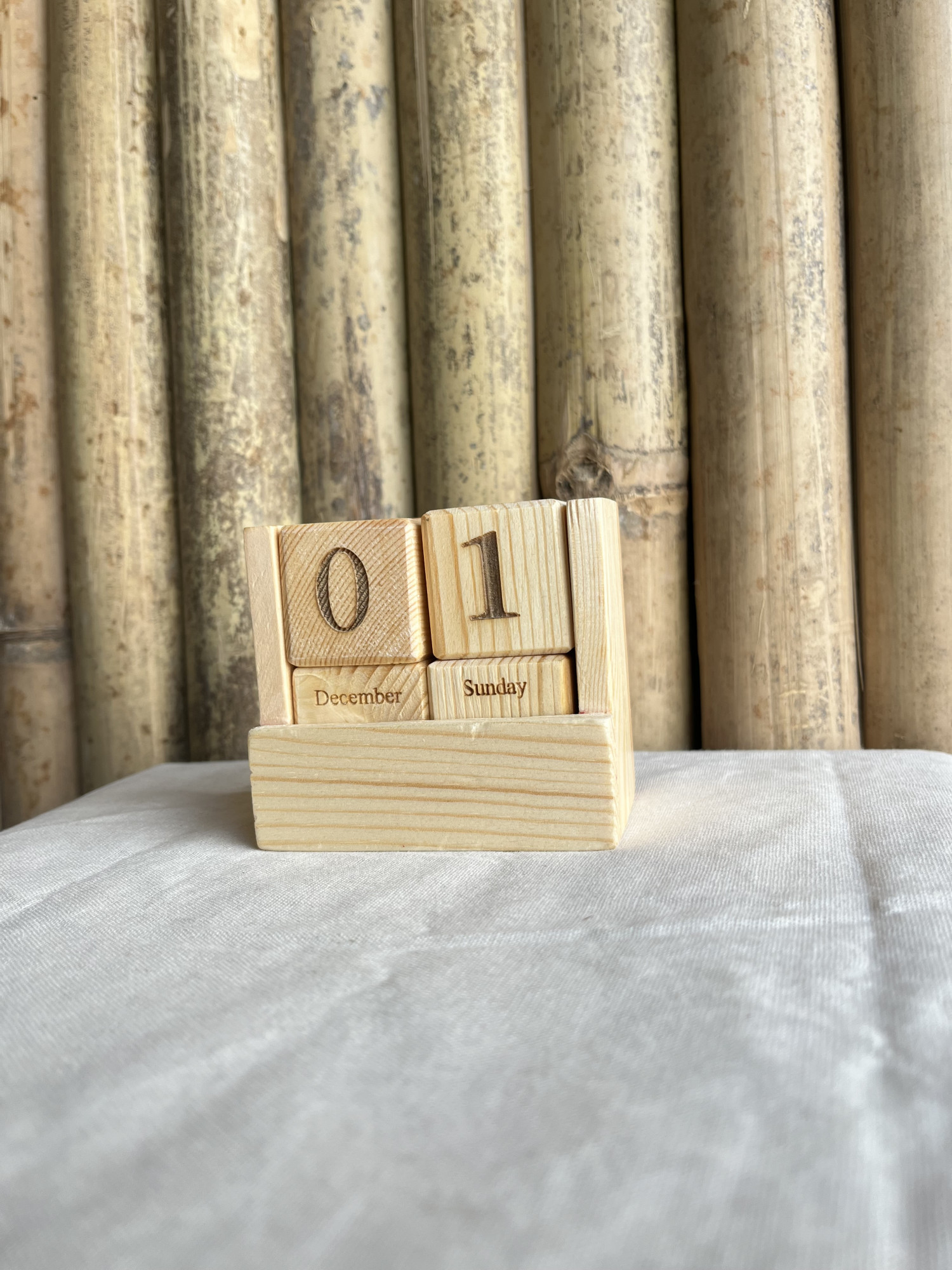 Wooden Cube Perpetual Calendar