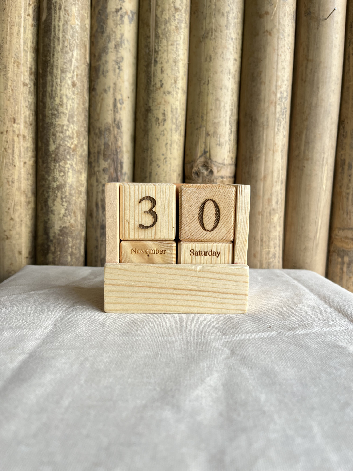 Wooden Cube Perpetual Calendar