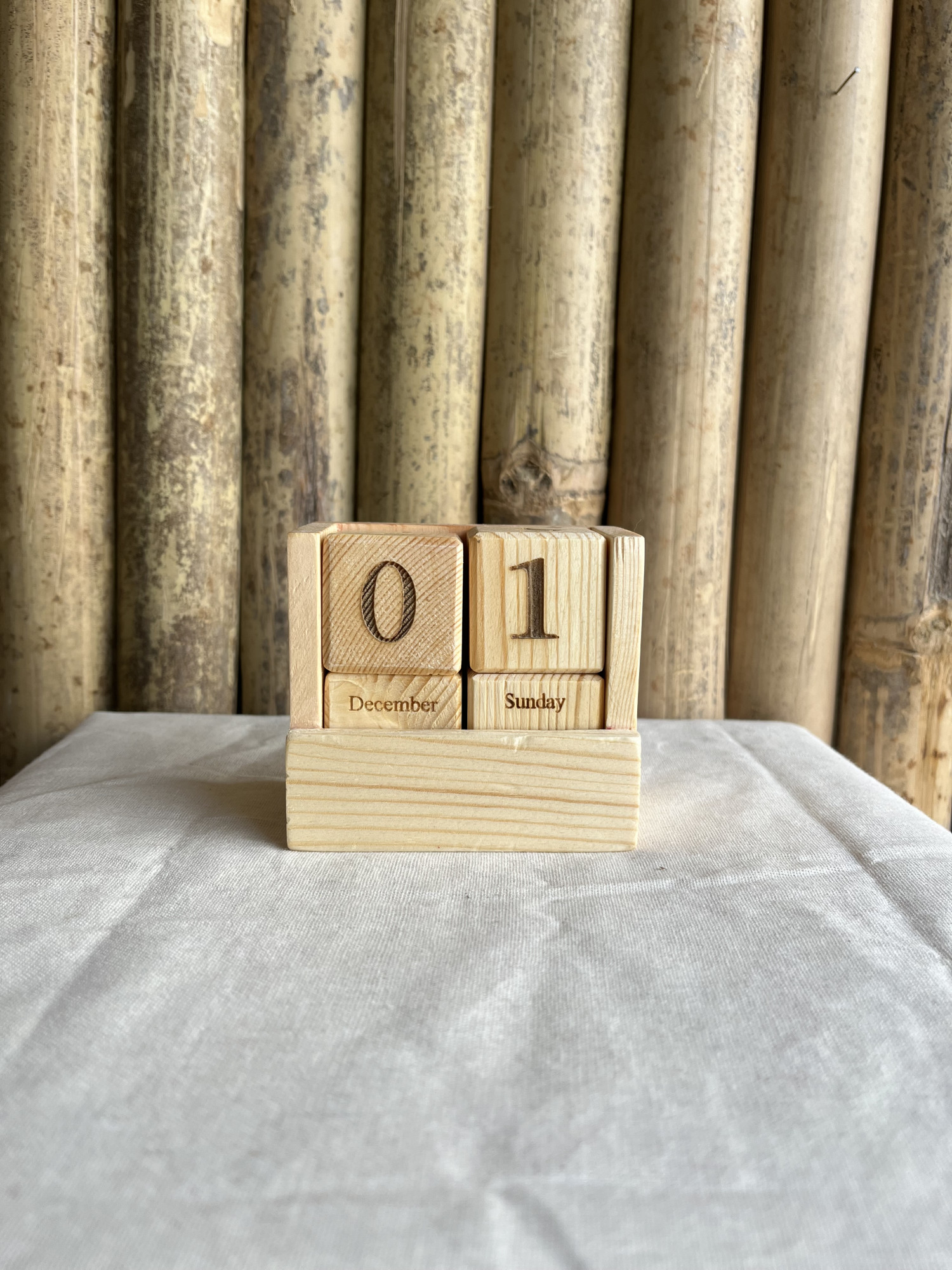 Wooden Cube Perpetual Calendar