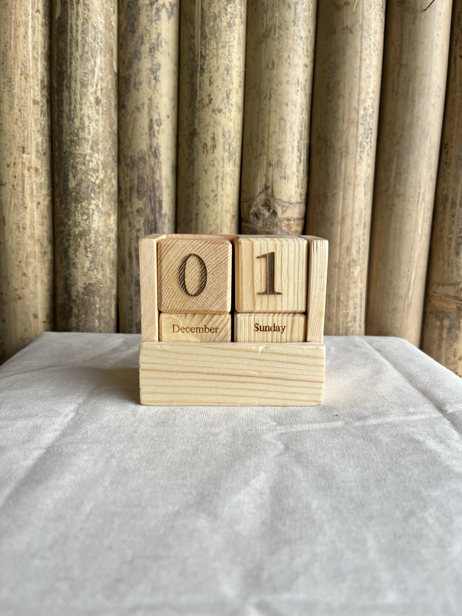 Wooden Cube Perpetual Calendar