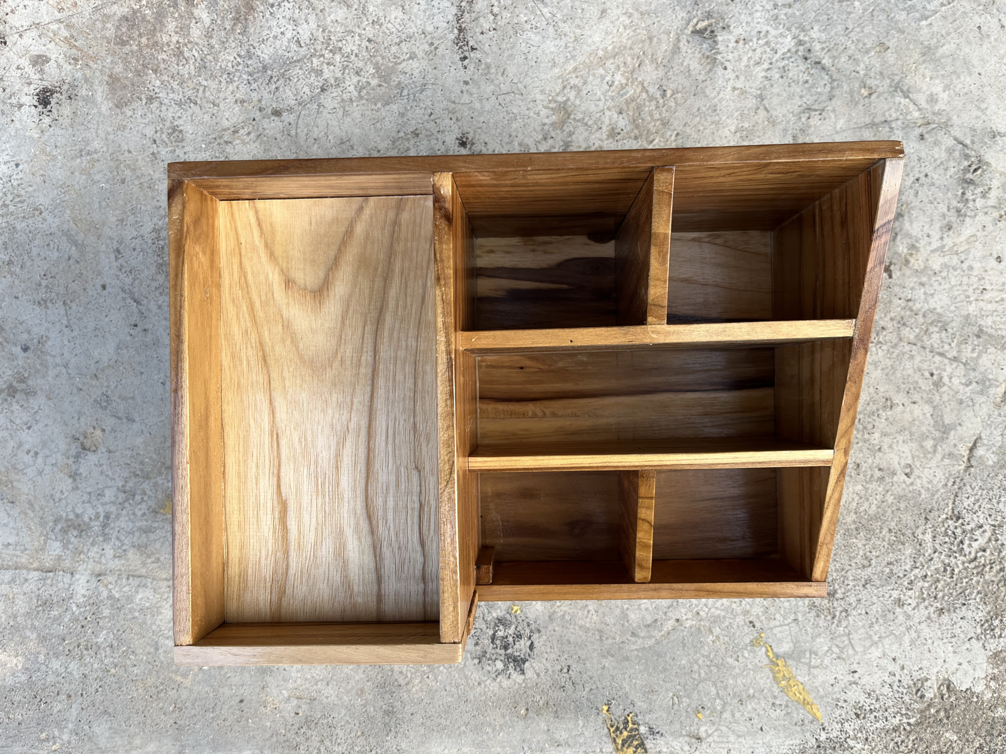 Teak Wooden Desk Organiser
