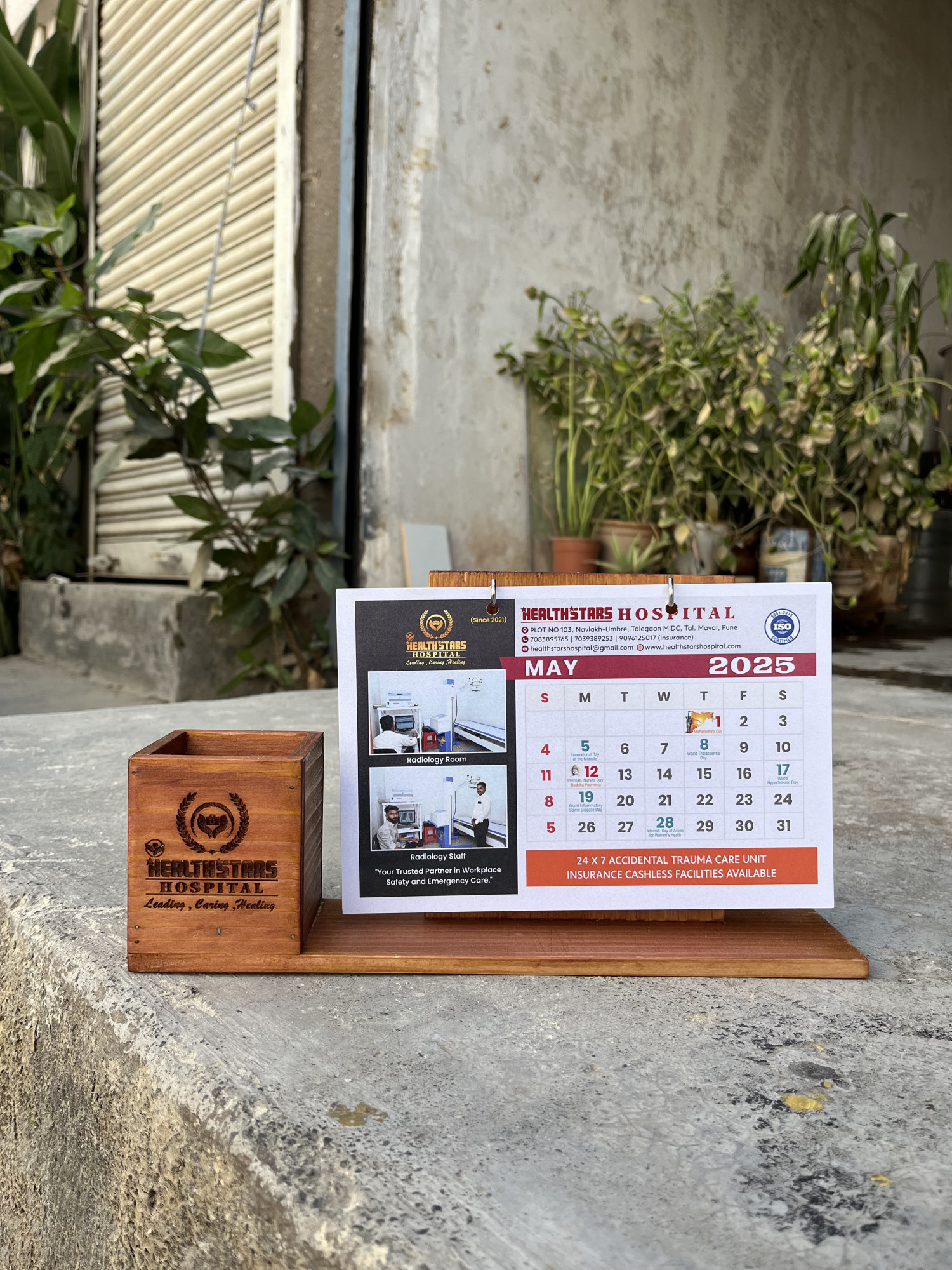 Wooden Calendar Stand