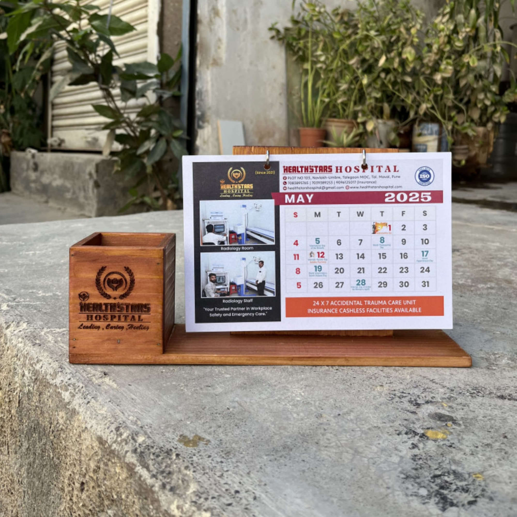 Wooden Calendar Stand