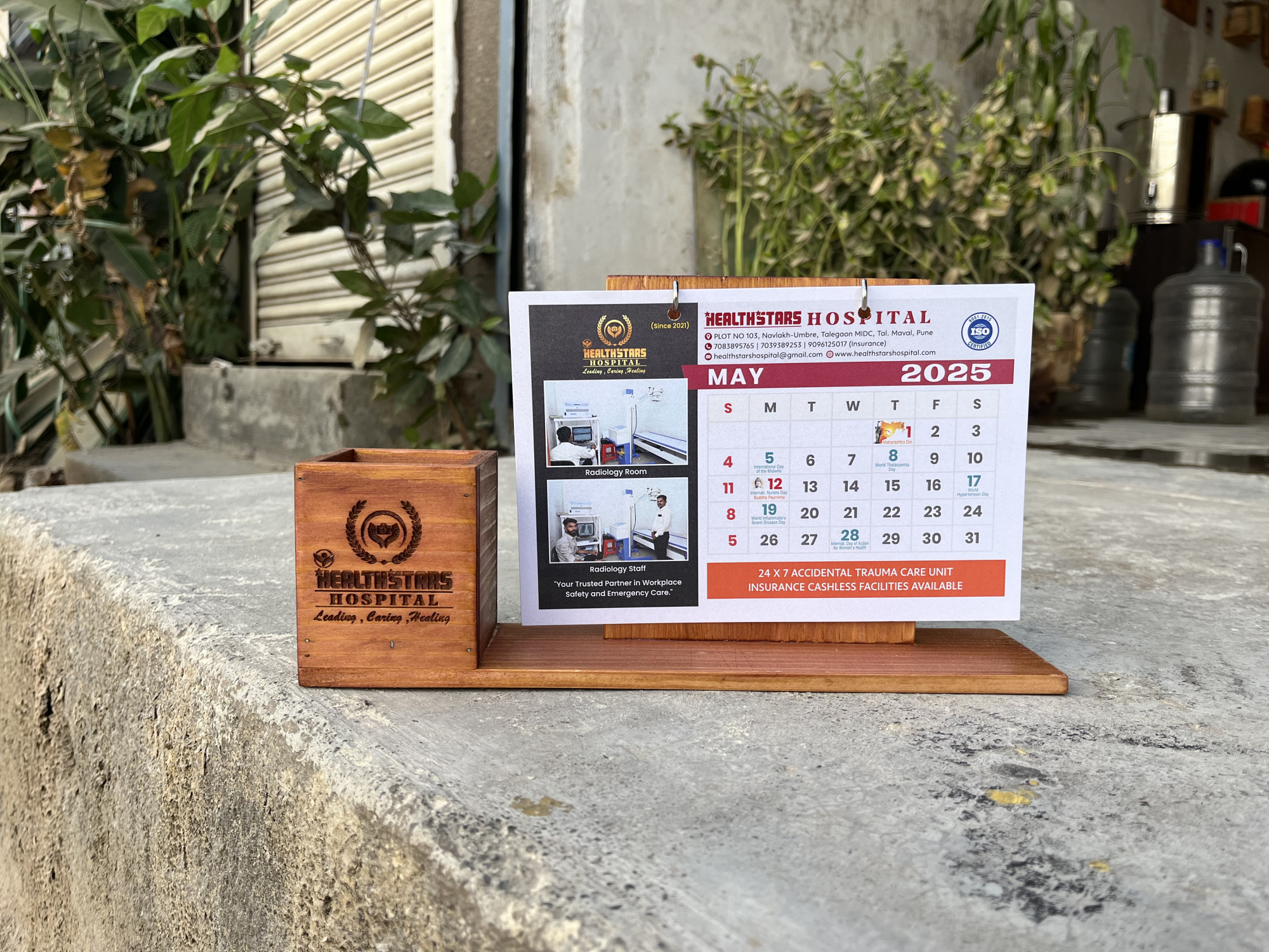 Wooden Calendar Stand