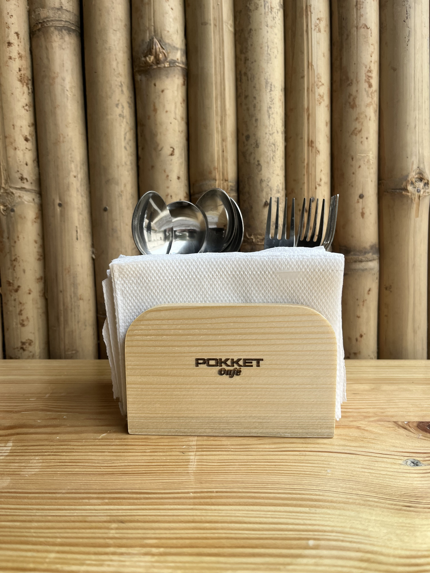 Wood Cutlery Stand