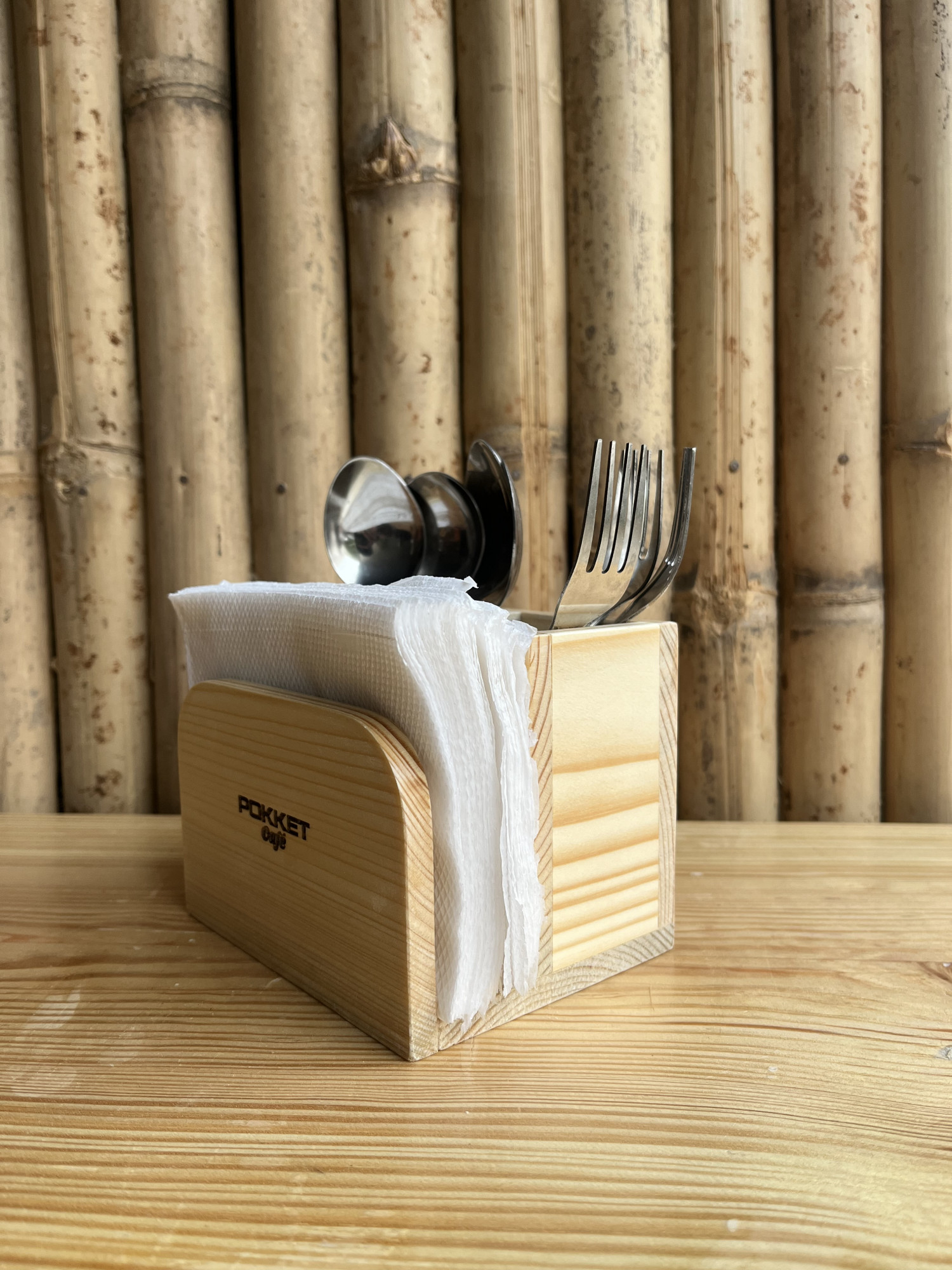 Wood Cutlery Stand