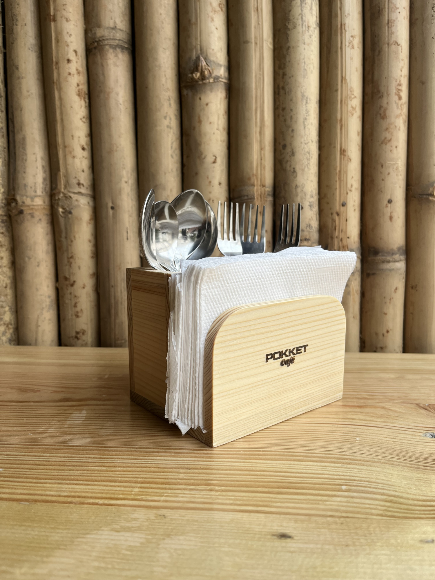 Wood Cutlery Stand