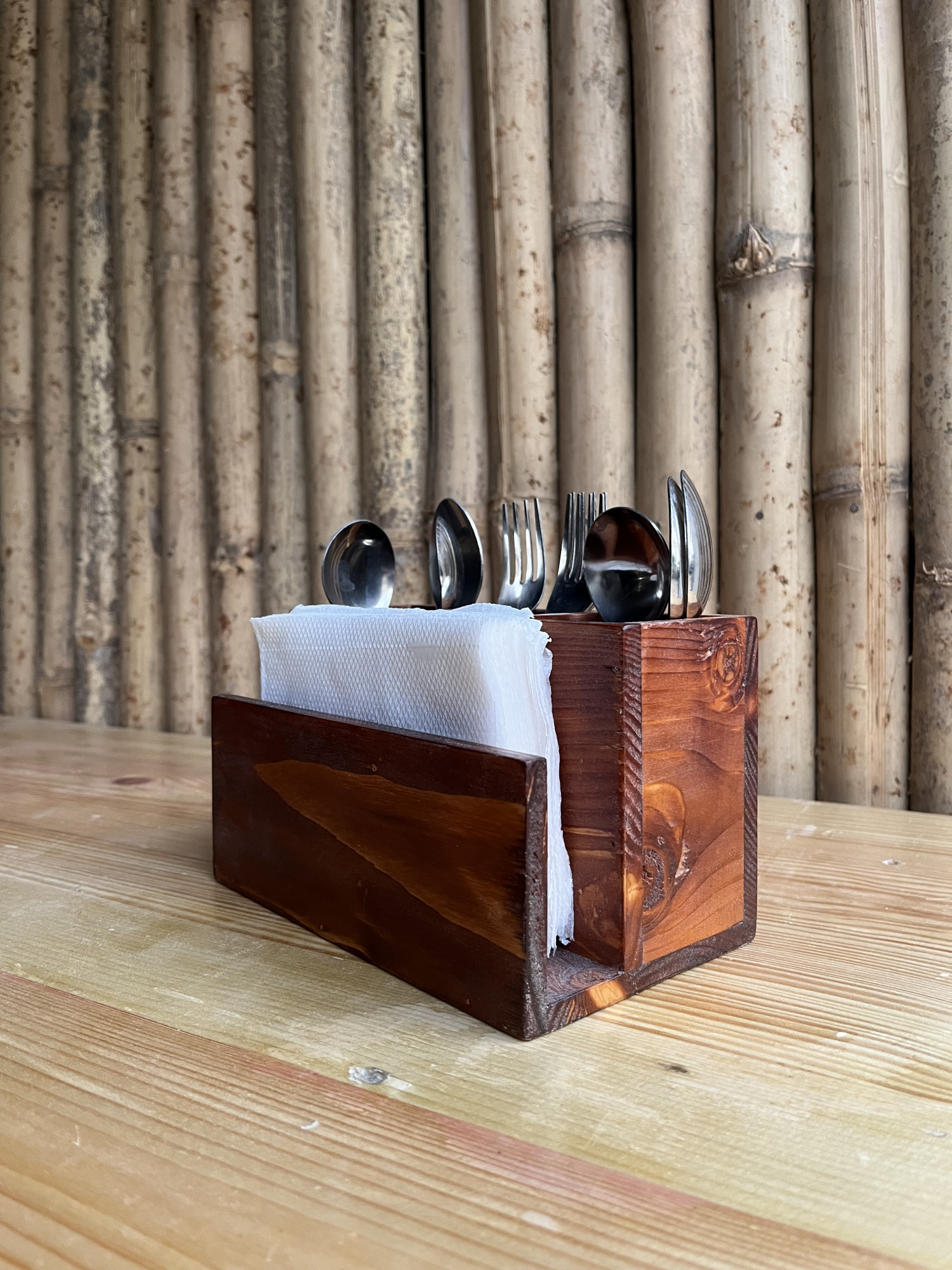 Wooden Cutlery Stand