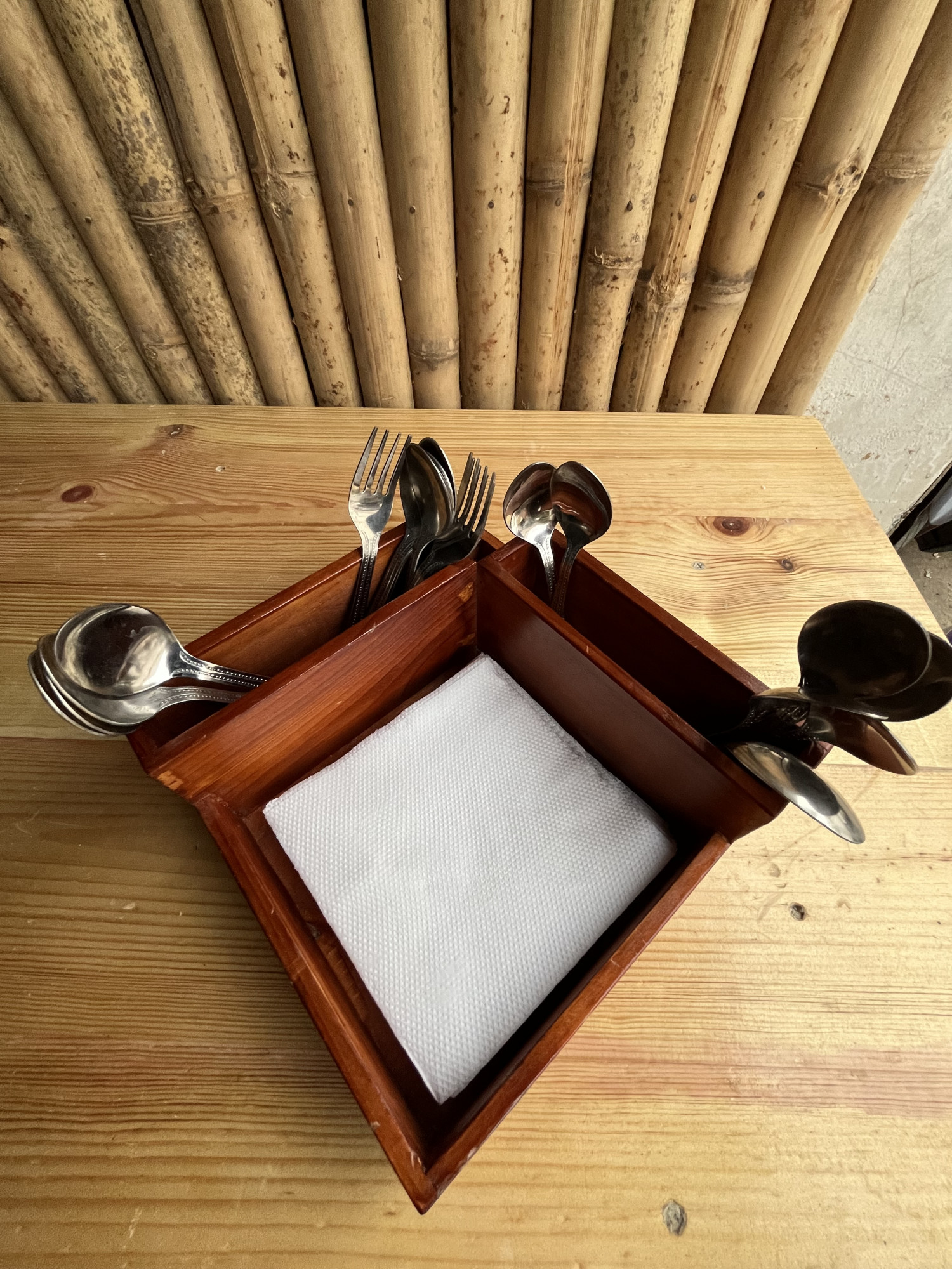 Brown Wooden Spoon Stand