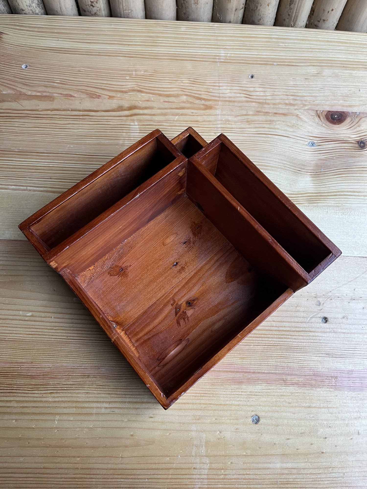 Brown Wooden Spoon Stand