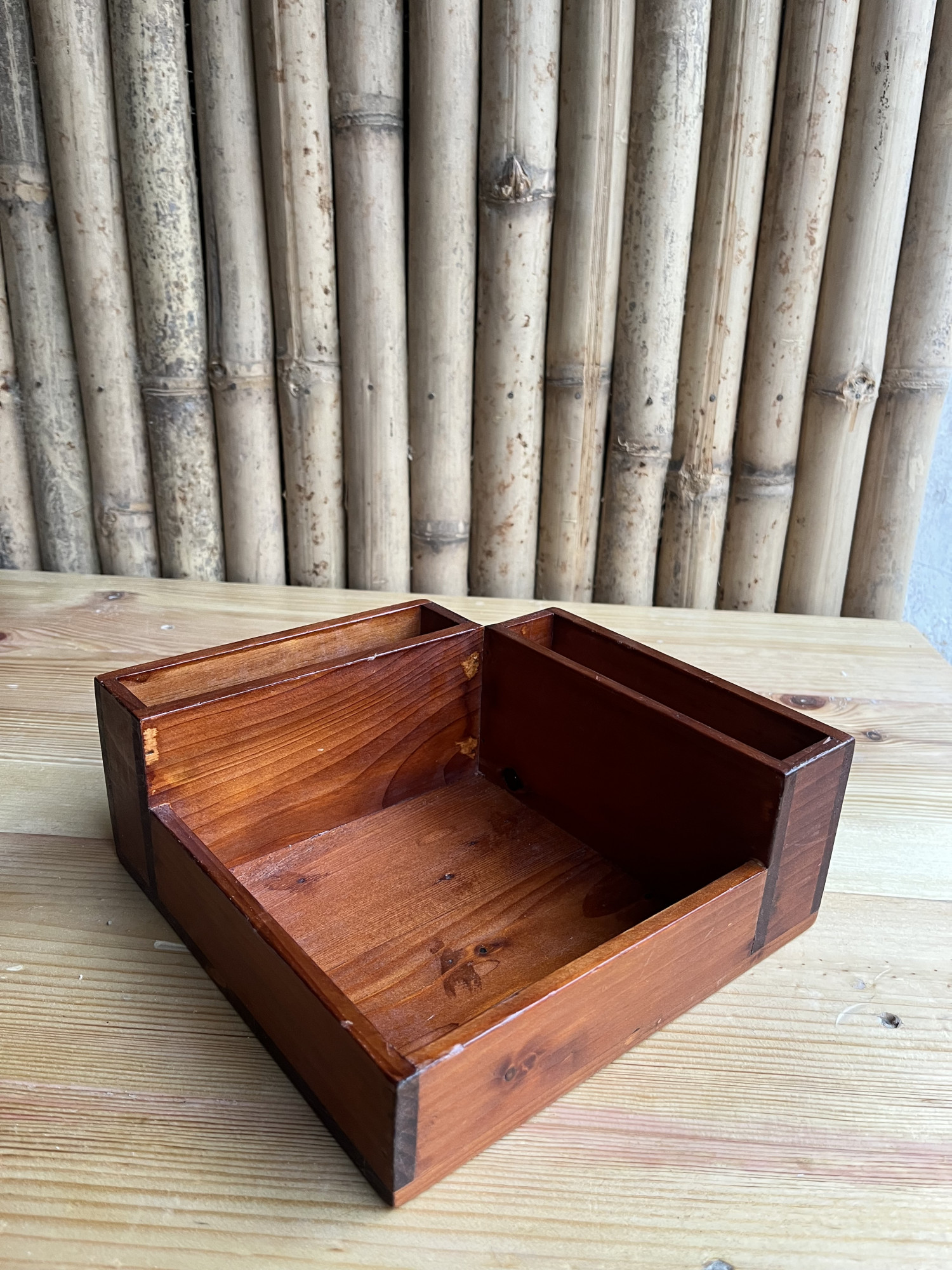 Brown Wooden Spoon Stand