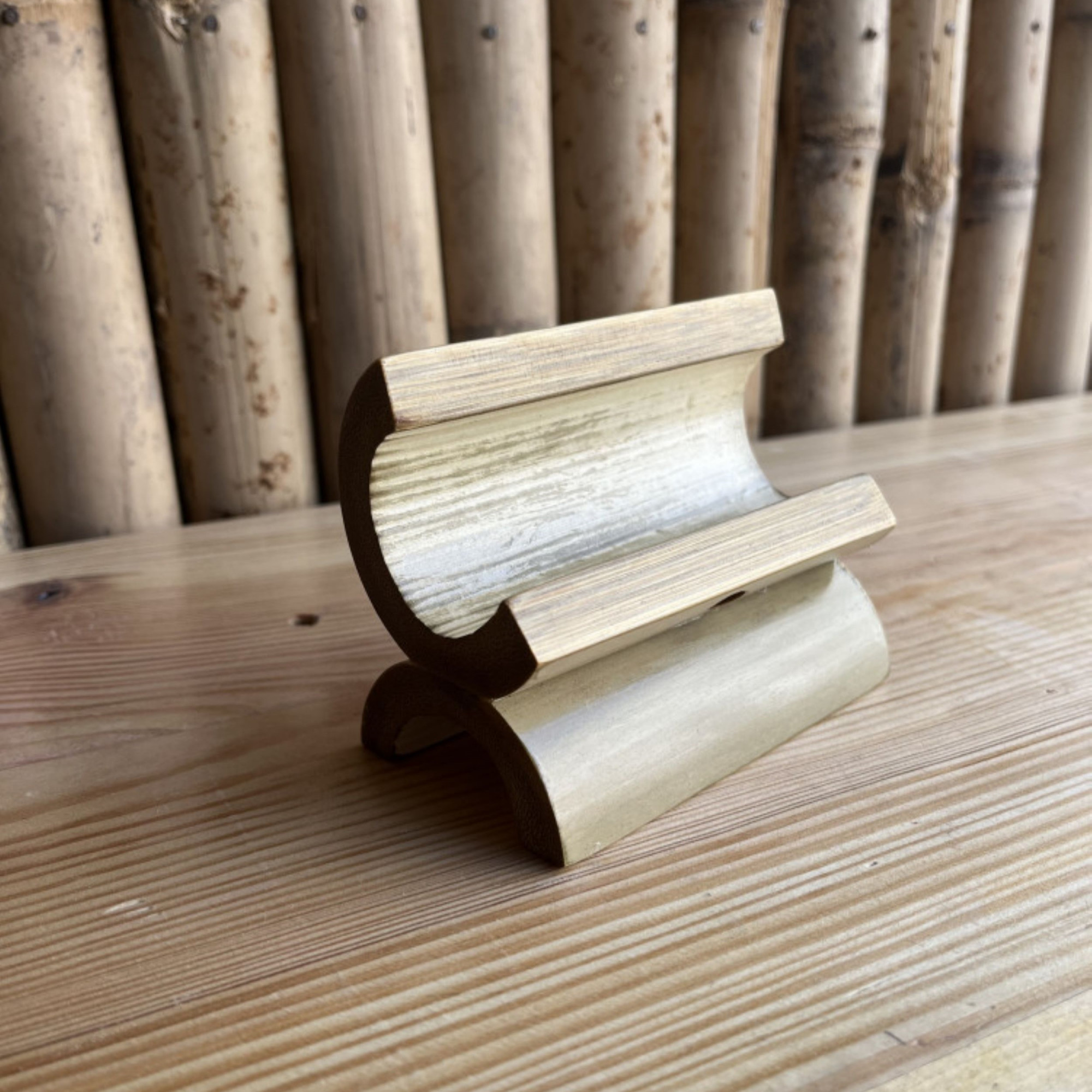 Bamboo Half Moon Mobile Stand