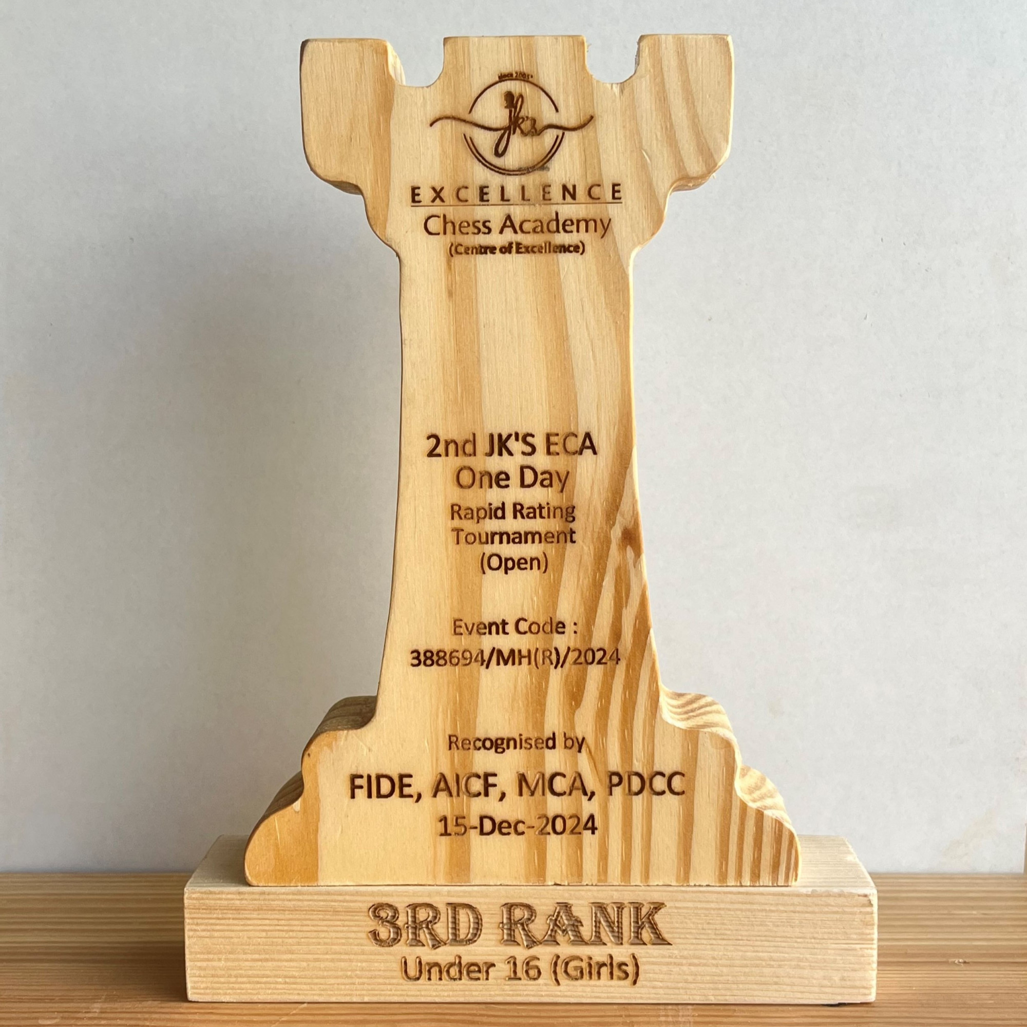 Wooden Rook Trophy