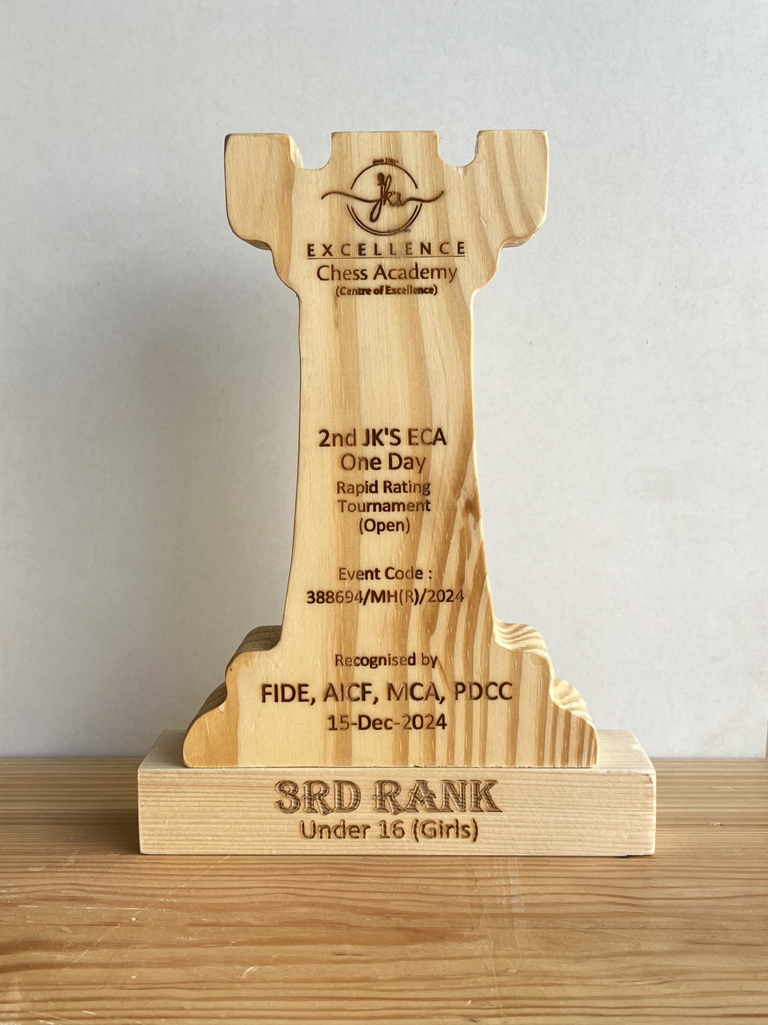 Wooden Rook Trophy