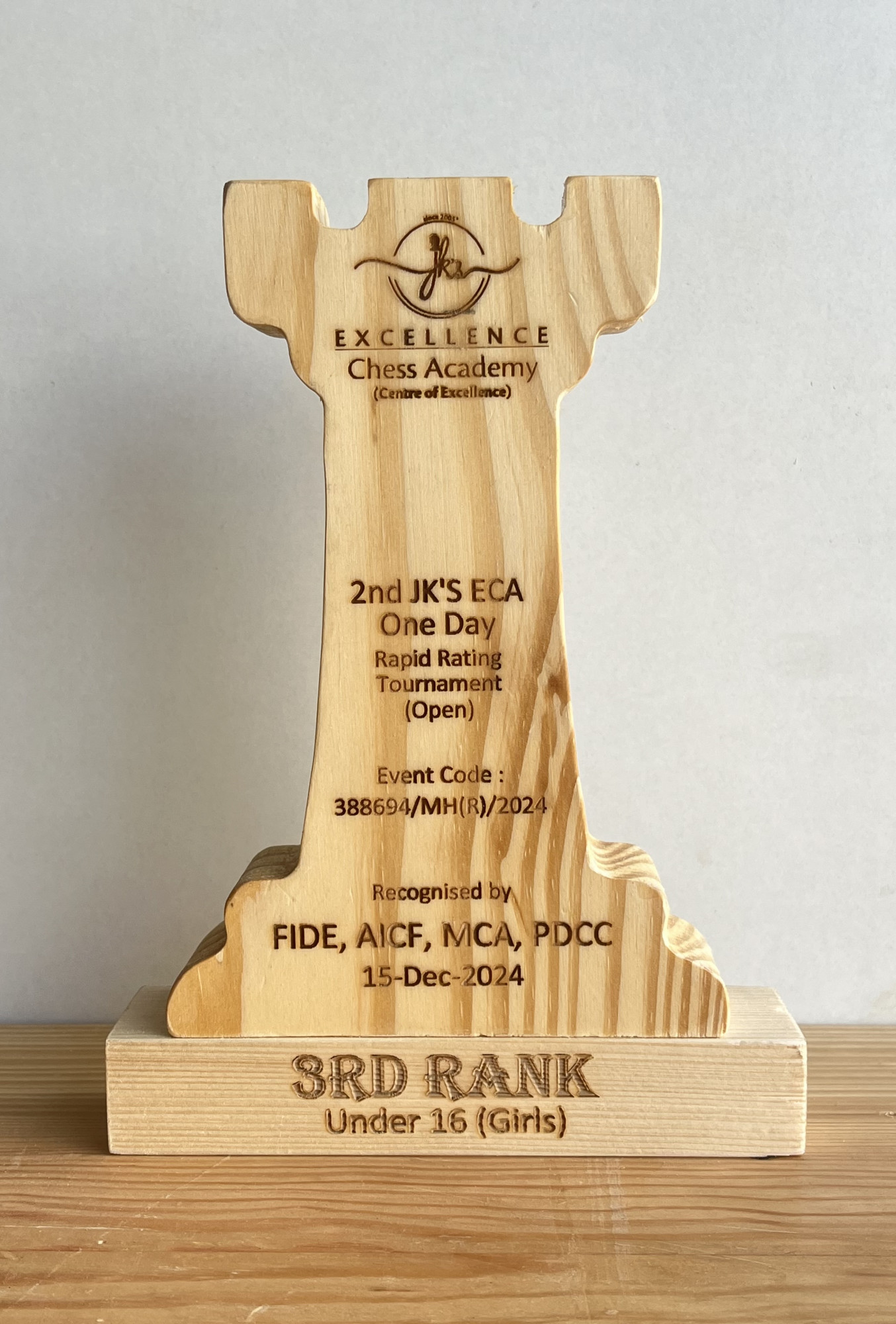 Wooden Rook Trophy
