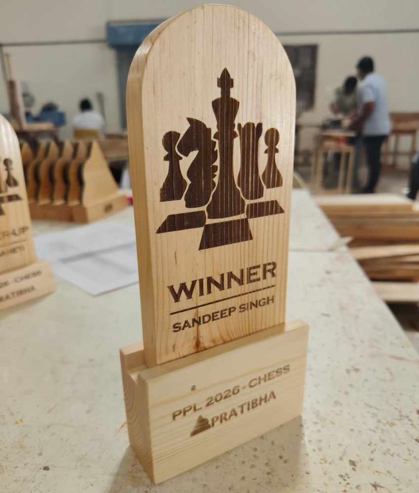 Image of Wooden Sports Trophy