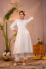 Cotton White  Embroidered Kurta