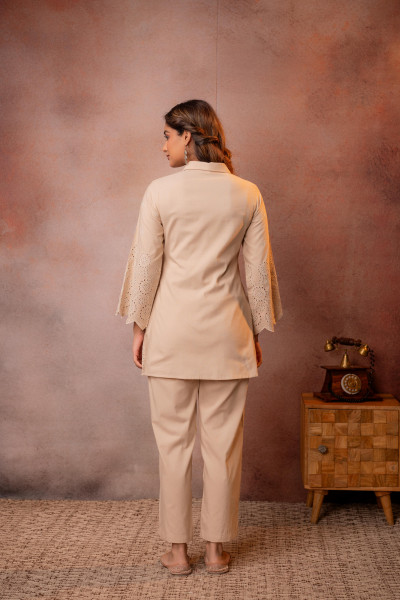 Sand Whisper Schiffli Co-Ord Set